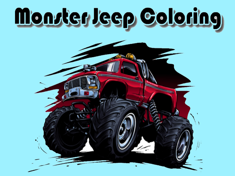 Xogo Colorear monstro jeep en liña