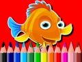 Xogo De volta á escola: Libro de colorear peixe en liña