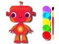 Xogo Volta á escola: Libro de colorear robots en liña