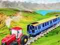 Xogo Tractor encadeado que remolca tren en liña