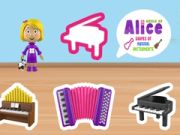 Xogo Mundo das formas dos instrumentos musicais de Alice en liña