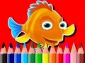 Xogo De volta á escola: Libro de colorear peixe en liña