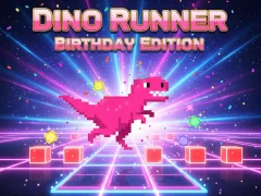 Xogo Edición de cumpleaños de Dino Runner en liña