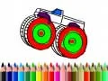 Xogo De volta á escola: Coloreando camións monstros en liña Xogo De volta á escola: Coloreando camións monstros en liña