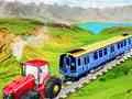 Xogo Tractor encadeado que remolca tren en liña