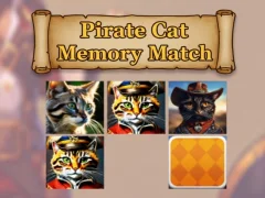 Xogo Partida de memoria de gato pirata en liña