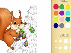 Xogo Libro para colorear de animais de Nadal para nenos en liña