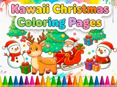 Xogo Páxinas para colorear de Nadal kawaii en liña