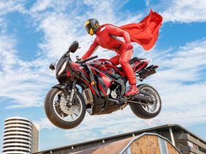 Xogo Real Motorbike Super Hero Stunt 3D en liña