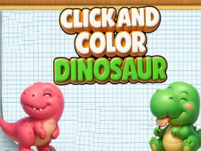 Xogo Fai clic e colorea os dinosauros en liña