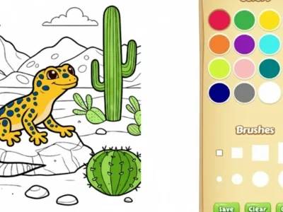 Xogo Animais do deserto Libro para colorear para nenos en liña