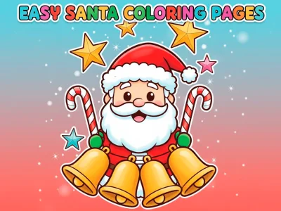 Xogo Páxinas fáciles para colorear de Papá Noel en liña
