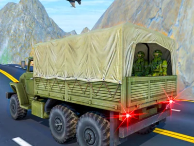 Xogo Condución de camións de vehículos do exército de transporte en liña