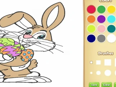 Xogo Libro para colorear de coelliño de Pascua para nenos en liña