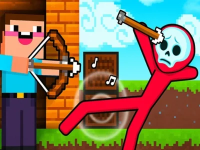 Xogo Noob Archer vs Stickman Zombie en liña