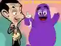 Xogo Cando Mr. Bean se atopa con Grimace en liña Xogo Cando Mr. Bean se atopa con Grimace en liña