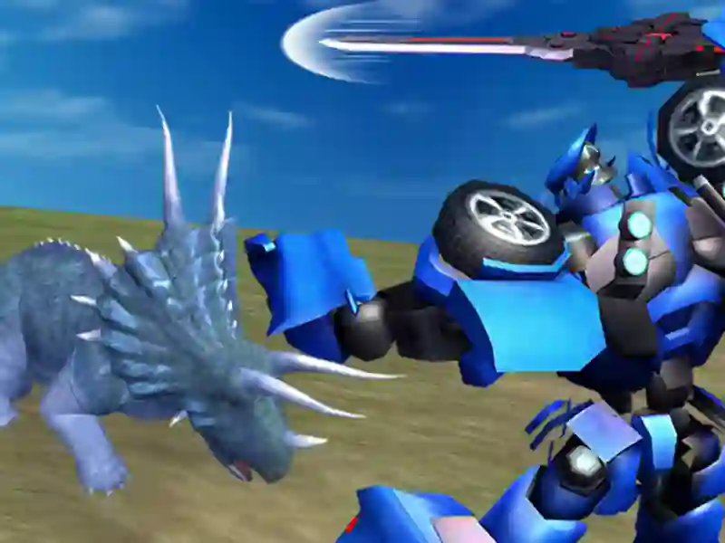 Xogo Batalla mech do dinosauro xurásico en liña