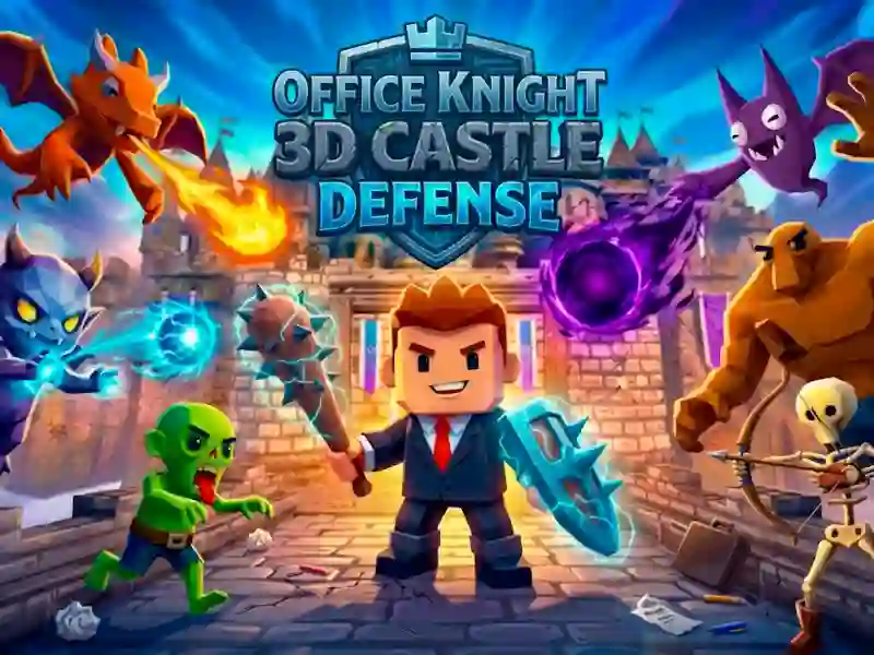 Xogo Office Knight 3D Castle Defense en liña