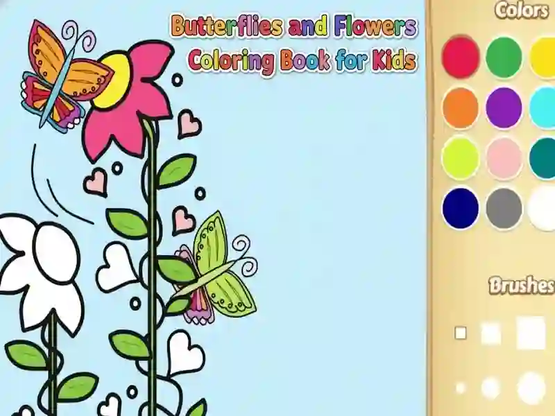 Xogo Libro para colorear bolboretas e flores para nenos en liña Xogo Libro para colorear bolboretas e flores para nenos en liña