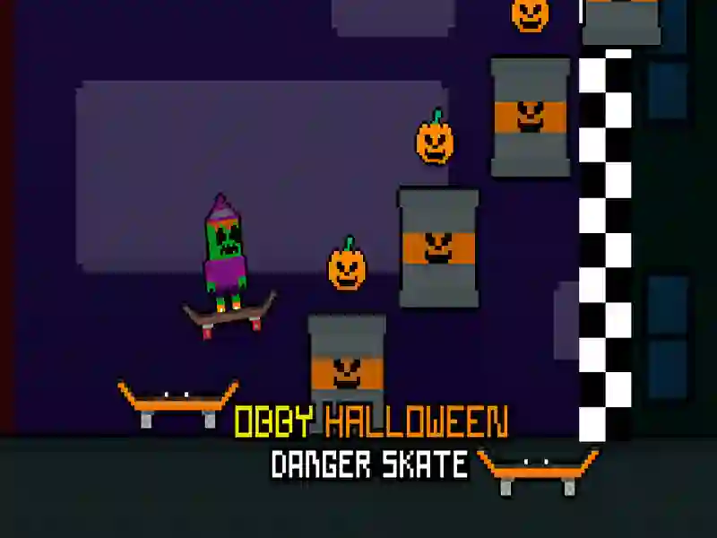 Xogo Obby Halloween Danger Skate en liña