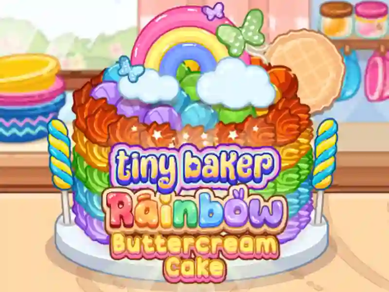 Xogo Tiny Baker: Rainbow Buttercream Cake en liña