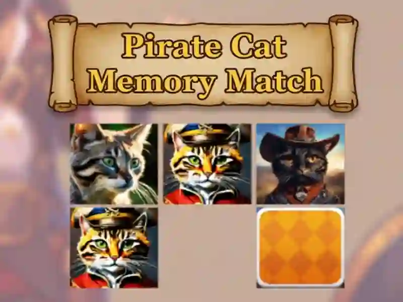 Xogo Partida de memoria de gato pirata en liña