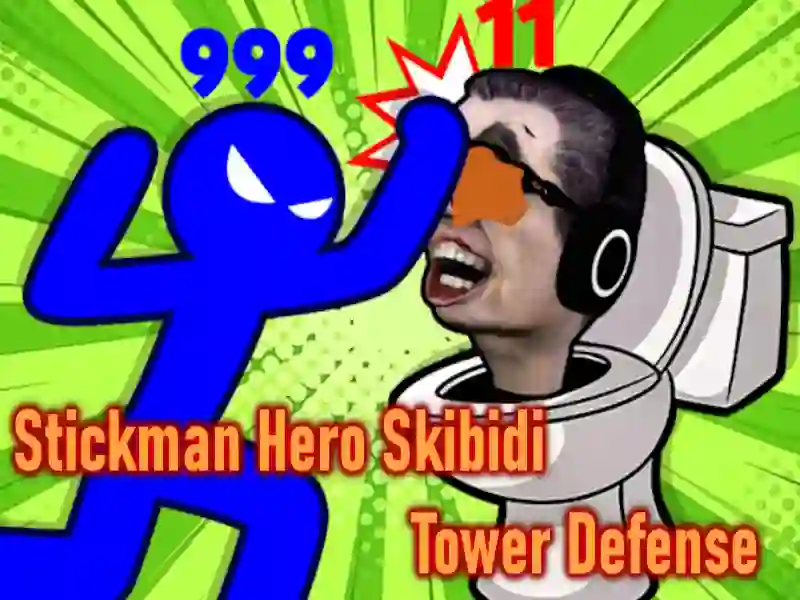 Xogo Defensa da torre de Stickman Hero Skibidi en liña
