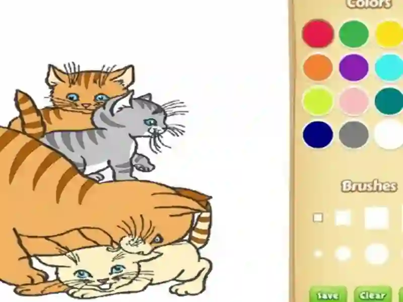Xogo Libro para colorear de gatos para nenos en liña