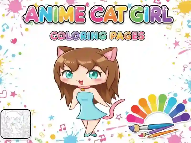 Xogo Páxinas para colorear Anime Cat Girl en liña