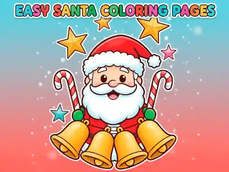 Xogo Páxinas fáciles para colorear de Papá Noel en liña