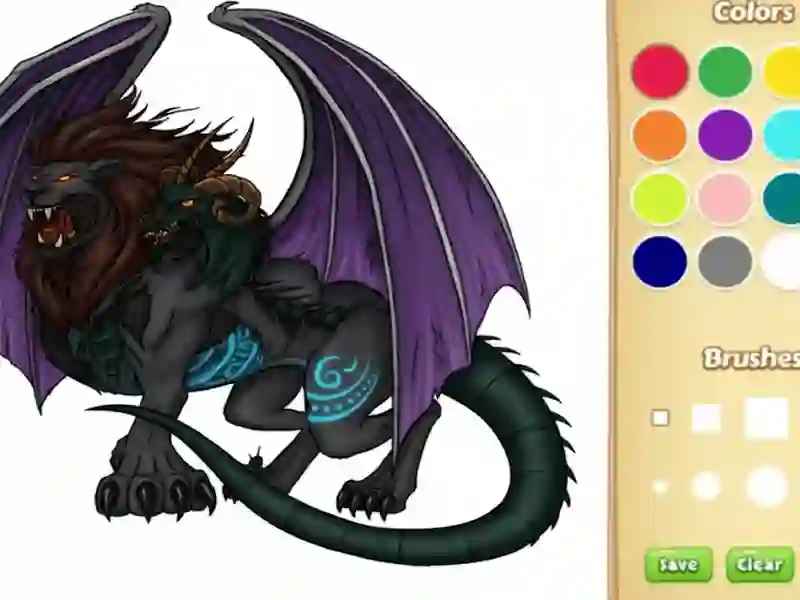 Xogo Dragon Chimera para colorear en liña