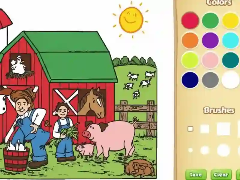 Xogo Libro para colorear de granxas para nenos en liña