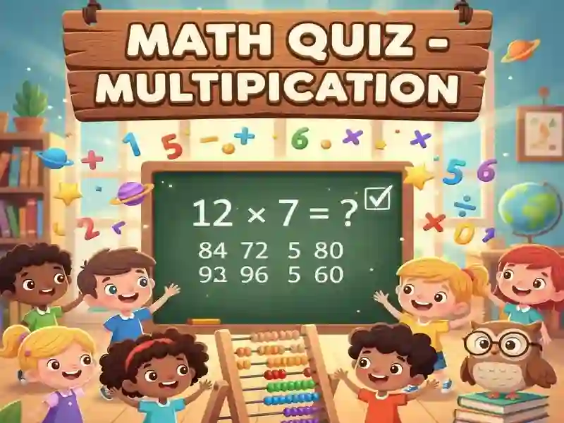 Xogo Quiz de matemáticas — Multiplicación en liña