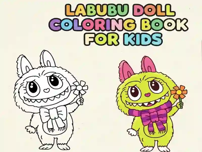 Xogo Libro para colorear de bonecas Labubu para nenos en liña