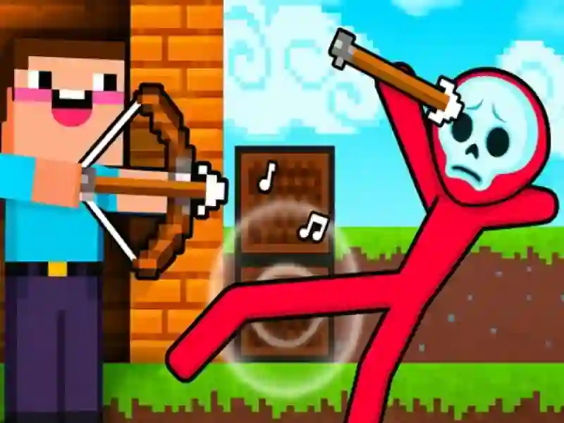 Xogo Noob Archer vs Stickman Zombie en liña