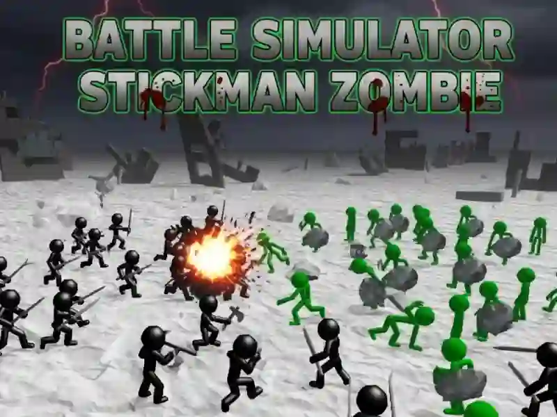 Xogo Simulador de batalla Stickman Zombie en liña