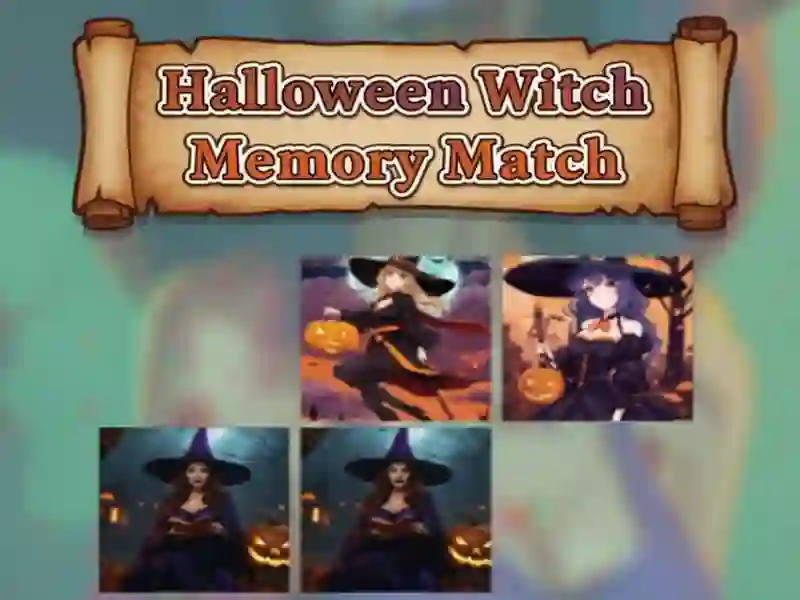 Xogo Partido de memoria de bruxas de Halloween en liña
