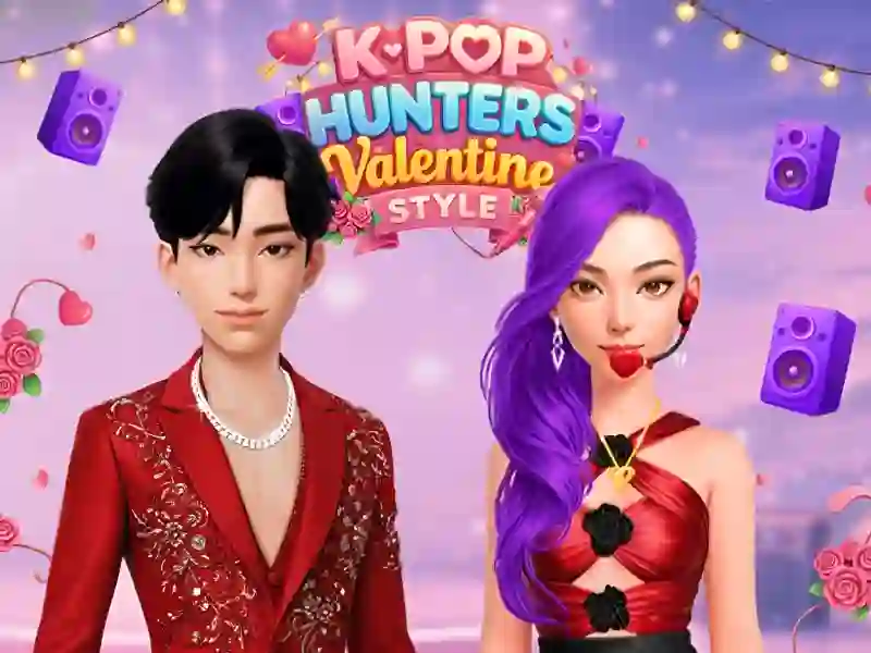 Xogo K-Pop Hunters Estilo San Valentín en liña