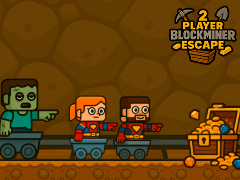 Xogo 2 xogador Blockminer Escape en liña