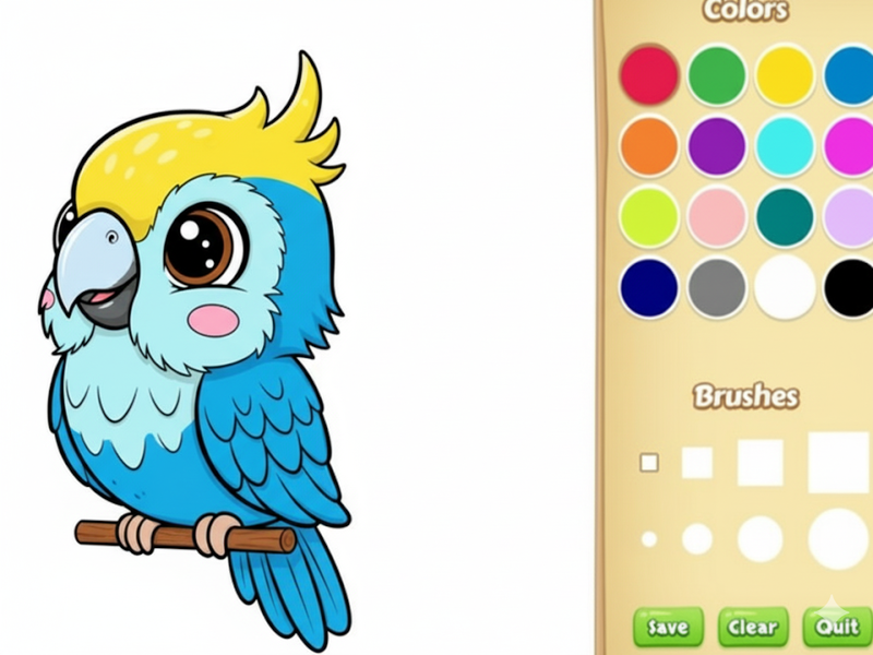 Xogo Libro para colorear de animais kawaii en liña