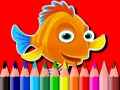 Xogo De volta á escola: Libro de colorear peixe en liña