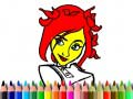 Xogo De volta á escola: Colorir a nena bonita en liña