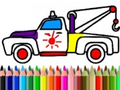 Xogo De volta á escola: Libro de pintar camións en liña