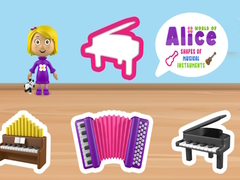 Xogo Mundo das formas dos instrumentos musicais de Alice en liña