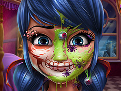 Xogo Rapaza de Puntos Maquillaje de Halloween en liña