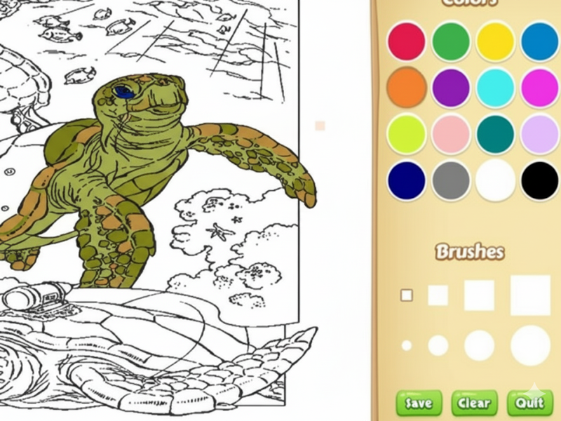 Xogo Libro para colorear de animais mariños en liña