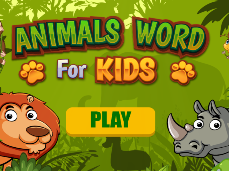 Xogo Animais de palabras para nenos en liña