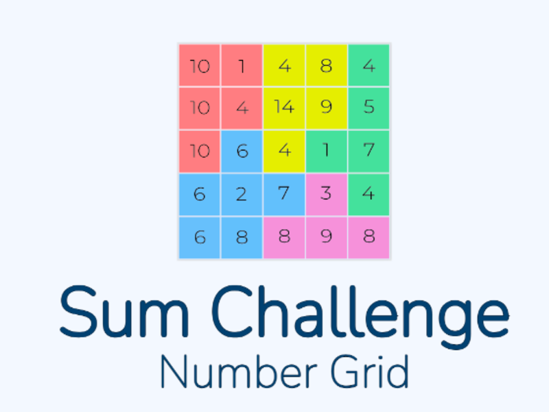 Xogo Suma Challenge Number Grid en liña