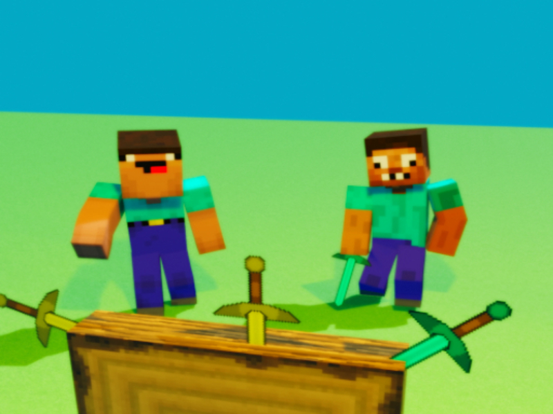 Xogo Noob vs Pro pero coitelo golpeou Minecraft en liña