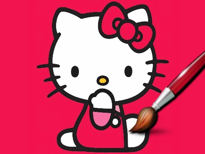 Xogo Kitty para colorear fácil en liña